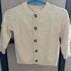 Cat & Jack Cream Textured Knit Cardigan